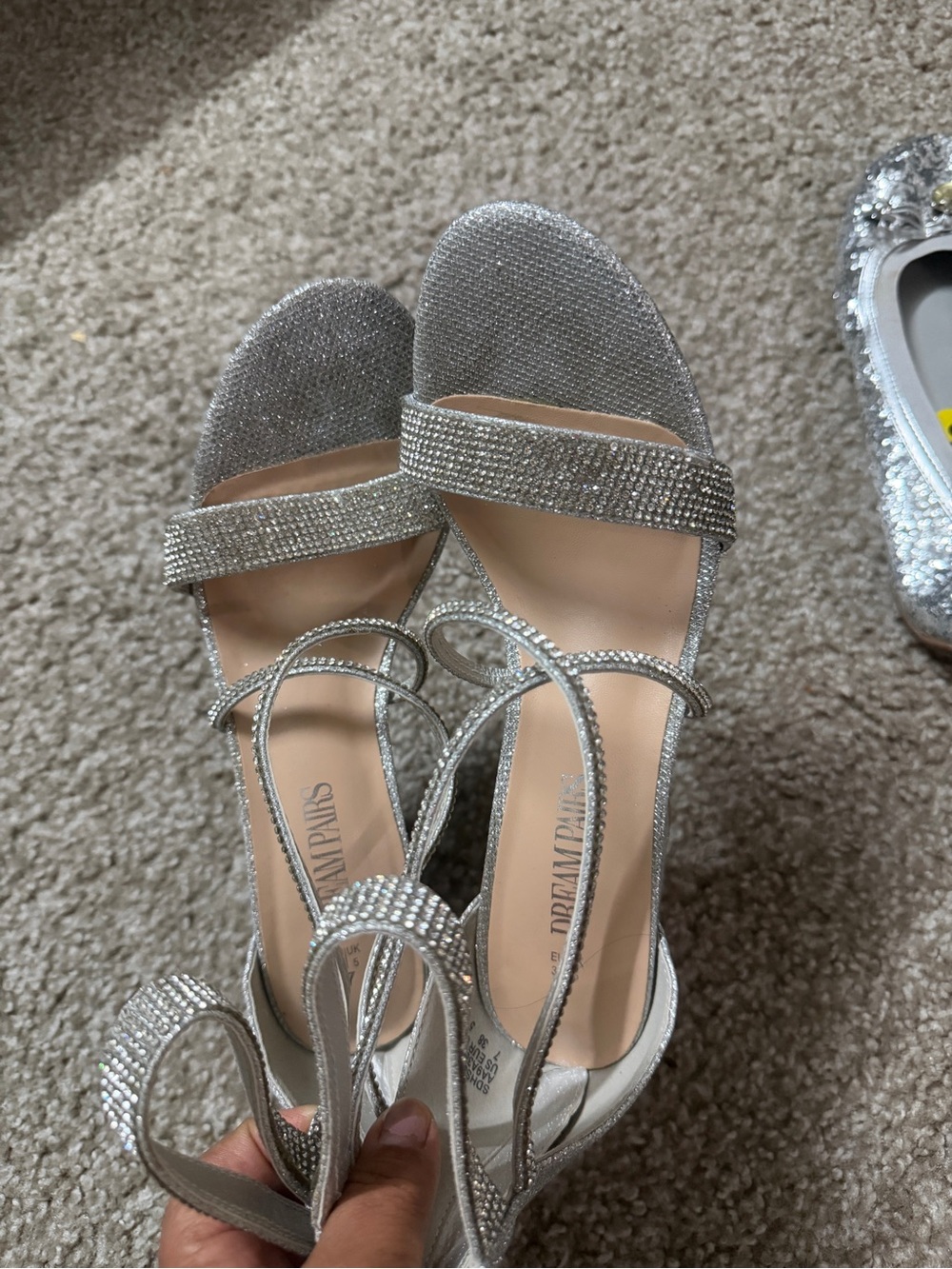 Silver Rhinestone Strappy Women’s Sandals